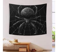MJFCoin 3D Black Spider Print Wall Blanket Home Decoration Bedding Poster Wall Art Tapestry Tapestries Wall Hanging Soft Polyester for Living Room Bedroom Dorm Deco 130cmx150cm
