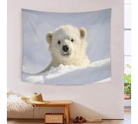 MJFCoin 3D Polar Bear Print Wall Blanket Home Decoration Bedding Poster Wall Art Tapestry Tapestry Wall Hanging Soft Polyester for Living Room Bedroom Dorm Deco 130cmx150cm