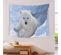 MJFCoin 3D Polar Bear Print Wall Blanket Home Decoration Bedding Poster Wall Art Tapestry Tapestry Wall Hanging Soft Polyester for Living Room Bedroom Dorm Decor 180cmx230cm