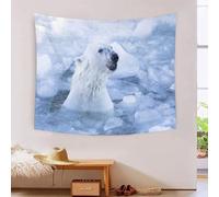 MJFCoin 3D Polar Bear Print Wall Blanket Home Decoration Bedding Poster Wall Art Tapestry Wall Hanging Tapestries Soft Polyester for Bedroom Living Room, Dorm & Room Decor 100cmx150cm