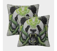 MJFCoin 3D Printed Chinese National Treasures Square Pillowcases Dinosaurs Pillow Case Cushion Decorative Super Soft Pack of 2 for Patio,Couch, Tent, Balcony And Sofa 45x45cm