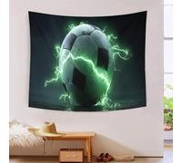 MJFCoin 3D Soccer Ball Print Wall Blanket Home Decoration Bedding Poster Wall Art Tapestry Tapestries Wall Hanging Soft Polyester for Bedroom Living Room, Dorm & Room Decor 100cmx150cm