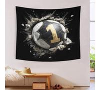 MJFCoin 3D Soccer Ball Printed Wall Blanket Home Decoration Bedding Poster Wall Art Tapestry Tapestries Wall Hanging Soft Polyester for Kids Boys Girls Bedroom Living Room 150cmx200cm