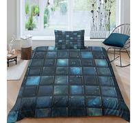 MJFCoin Block Duvet Cover Set 3 PCS Hotel Quality Quilt Cover Bed Sets Bed Covers with Pillowcases with Zipper Closure Ultra Soft Hypoallergenic Microfiber Single(135x200cm)