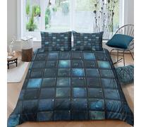MJFCoin Block Duvet Cover Set 3 PCS Hotel Quality Quilt Cover Bedding Bed Covers with Pillowcases with Zipper Closure Hypoallergenic Soft Breathable Microfiber King(220x240cm)