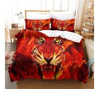MJFCoin Fires Duvet Cover 3 PCS Hotel Quality Quilt Cover Bedding Set Bed Covers with Pillowcases with Zipper Closure Ultra Soft Anti Allergic Microfiber Super King（260x220cm）