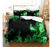 MJFCoin Fires Duvet Cover Sets 3 PCS Hotel Quality Quilt Cover Bedding Sets Bed Covers with Pillowcases with Zipper Closure Ultra Soft Anti Allergic Microfiber Double（200x200cm）