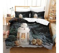 MJFCoin Jingle Bell Duvet Cover 3 PCS Hotel Quality Quilt Cover Bedding Sets Bed Covers with Pillowcases with Zipper Closure Ultra Soft Hypoallergenic Microfiber Super King（260x220cm）