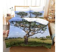 MJFCoin Leopards Duvet Cover Set 3 PCS Hotel Quality Quilt Cover Bed Sets Bed Covers with Pillowcases with Zipper Closure Ultra Soft Anti Allergic Microfiber Single（140x200cm）