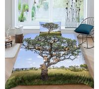 MJFCoin Leopards Duvet Cover Sets 3 PCS Hotel Quality Quilt Cover Bed Sets Bed Covers with Pillowcases with Zipper Closure Ultra Soft Hypoallergenic Microfiber Single（135x200cm）