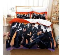 MJFCoin NCT127 3Pcs Bedding Set Printed Quilt Cover,3D Kpop Duvet Cover for Boys Adult, Microfibre, with Pillowcases Easy Care Microfiber Comforter Cover Hidden Zipper Double（200x200cm）