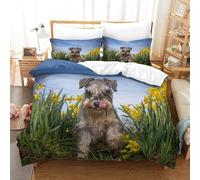 MJFCoin Schnauzer Duvet Cover Sets 3 PCS Hotel Quality Quilt Cover Bedding Set Bed Covers with Pillowcases with Zipper Closure Hypoallergenic Soft Breathable Microfiber Super King(260x220cm)