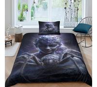 MJFCoin Spider Quilt Cover 3D Print Black Widow Comforter Covers for Teens And Adults Duvet Cover with Pillow Cases Soft Microfiber Bedding Set with Zipper Closure 3 Pieces Single(135x200cm)