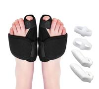 MJFENDAI Bunion Toe Separators Gel, Adjustable Bunion Corrector Big Toe Straightener, Toe Separators to Correct Your Toes for Big Toe Pain Relief with 2 Loops (2 Nylon+2Gel)