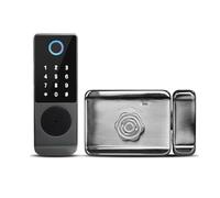 MJFVN Tuya Finrprint Lock Outdoor Waterproof TTLock App RFID Card Digital Password Keyless Electronic Smart Door(C-2)