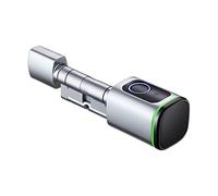 MJFVN TUYA Smart Home Security Door Lock DIY Cylinder Core Electronic Housekeeper APP Key IC Card Fingerprint Unlock(Silver,A50 B50)