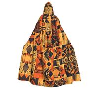 MJHKXLJ african style patchwork Prints Hooded Cloak for Halloween, Role-Playing, and Costume Parties