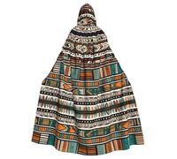 MJHKXLJ African Tribal Ethnic Prints Hooded Cloak for Halloween, Role-Playing, and Costume Parties
