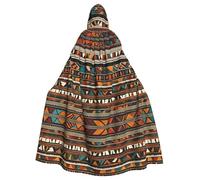 MJHKXLJ African Tribal Ethnic Texture Prints Hooded Cloak for Halloween, Role-Playing, and Costume Parties