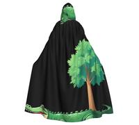 MJHKXLJ Alligator under the maple tree Prints Hooded Cloak for Halloween, Role-Playing, and Costume Parties