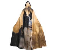 MJHKXLJ Border Collie Prints Hooded Cloak for Halloween, Role-Playing, and Costume Parties