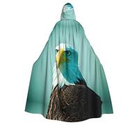 MJHKXLJ Brave Eagle Prints Hooded Cloak for Halloween, Role-Playing, and Costume Parties