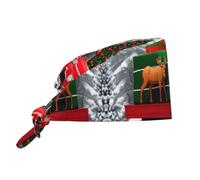 MJHKXLJ Breathable Work Hat Christmas Truck and Moose Picture Premium Peach Skin Velvet Adjustable, Soft, Versatile
