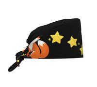 MJHKXLJ Breathable Work Hat Little Fox Counting Stars Picture Premium Peach Skin Velvet Adjustable, Soft, Versatile