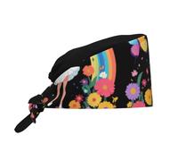 MJHKXLJ Breathable Work Hat Little Girl Dancing Under The Rainbow Picture Premium Peach Skin Velvet Adjustable, Soft, Versatile
