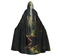 MJHKXLJ California redwood forest Prints Hooded Cloak for Halloween, Role-Playing, and Costume Parties