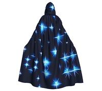 MJHKXLJ Cartoon blue star Prints Hooded Cloak for Halloween, Role-Playing, and Costume Parties