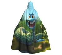 MJHKXLJ Cartoon Cobra Snake Prints Hooded Cloak for Halloween, Role-Playing, and Costume Parties