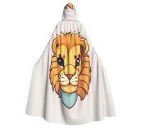 MJHKXLJ Cartoon cute little lion Prints Hooded Cloak for Halloween, Role-Playing, and Costume Parties