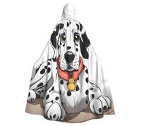 MJHKXLJ Cartoon Dalmatian Prints Hooded Cloak for Halloween, Role-Playing, and Costume Parties