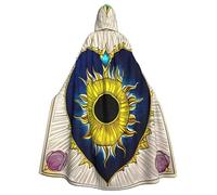 MJHKXLJ Cartoon heart sun Prints Hooded Cloak for Halloween, Role-Playing, and Costume Parties