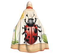 MJHKXLJ Cartoon ladybug Prints Hooded Cloak for Halloween, Role-Playing, and Costume Parties