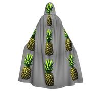 MJHKXLJ Cartoon Pineapple Prints Hooded Cloak for Halloween, Role-Playing, and Costume Parties