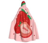 MJHKXLJ cartoon strawberry Prints Hooded Cloak for Halloween, Role-Playing, and Costume Parties