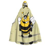 MJHKXLJ Cartoon wasp Prints Hooded Cloak for Halloween, Role-Playing, and Costume Parties