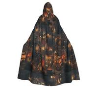 MJHKXLJ Cozy little village Prints Hooded Cloak for Halloween, Role-Playing, and Costume Parties