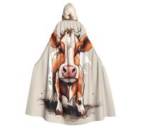 MJHKXLJ Cute little cow Prints Hooded Cloak for Halloween, Role-Playing, and Costume Parties