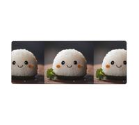 MJHKXLJ Cute Little Rice Ball Printed Extra Large Mouse pad Mousepad Computer Office Gaming Keyboard Thickened Version 12x31.5in