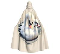 MJHKXLJ Cute little swan Prints Hooded Cloak for Halloween, Role-Playing, and Costume Parties