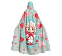 MJHKXLJ Cute loving boy Prints Hooded Cloak for Halloween, Role-Playing, and Costume Parties