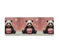 MJHKXLJ Cute Panda Star Printed Extra Large Mouse pad Mousepad Computer Office Gaming Keyboard Thickened Version 12x31.5in