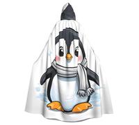 MJHKXLJ Cute Penguin Prints Hooded Cloak for Halloween, Role-Playing, and Costume Parties