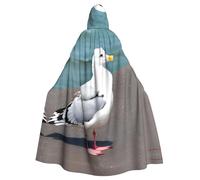 MJHKXLJ Cute seagull Prints Hooded Cloak for Halloween, Role-Playing, and Costume Parties