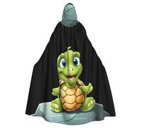 MJHKXLJ Cute turtle on the stone Prints Hooded Cloak for Halloween, Role-Playing, and Costume Parties