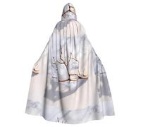 MJHKXLJ Dead branches on the snow Prints Hooded Cloak for Halloween, Role-Playing, and Costume Parties