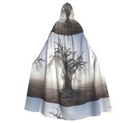 MJHKXLJ Dead trees full of spider webs Prints Hooded Cloak for Halloween, Role-Playing, and Costume Parties
